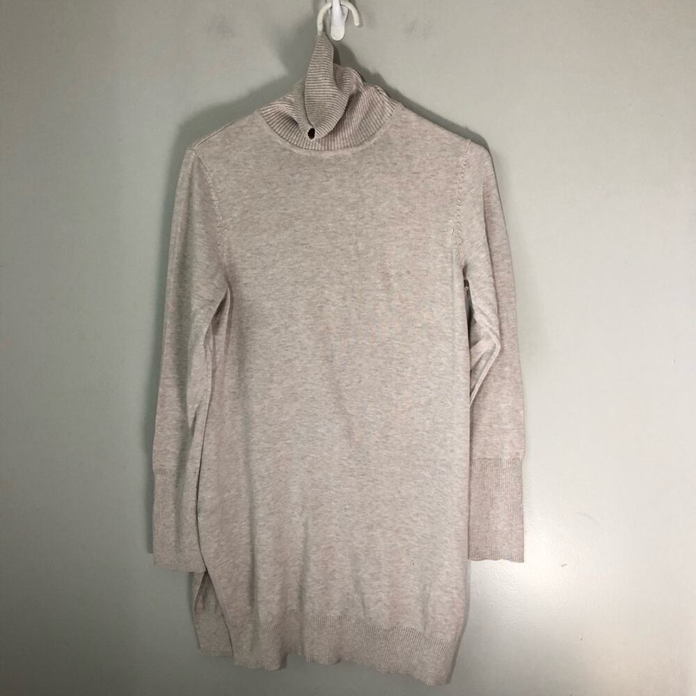 Peruvian Connection pima cotton pullover turtleneck tunic sweater womens M cream